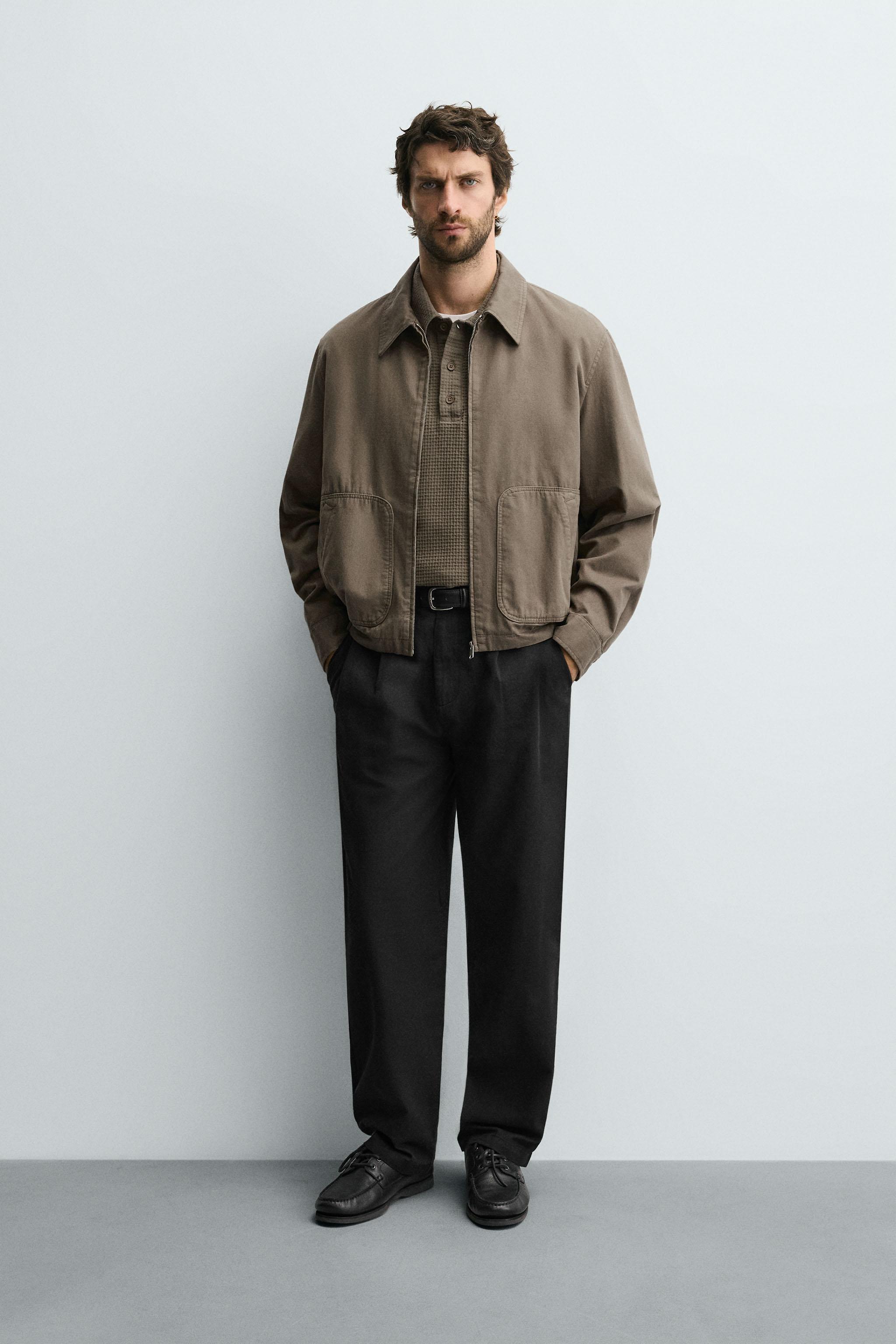RELAXED FIT COTTON - LINEN PANTS - Black | ZARA United States
