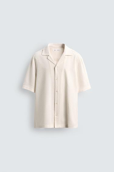 JACQUARD SHIRT - Oyster-white by Zara