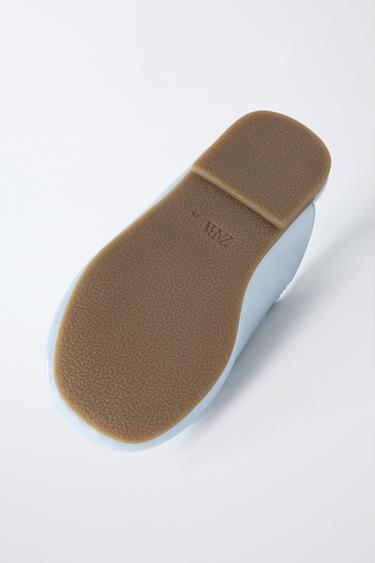 BALLERINES OUVERTES À L'ARRIÈRE AVEC NŒUD - Bleu de Zara - Image 6