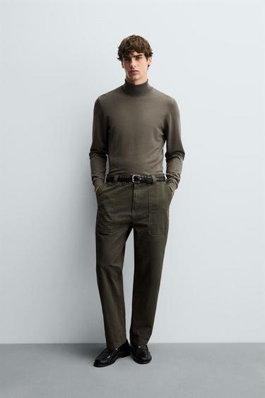 BASIC HIGH NECK SWEATER - Green by Zara