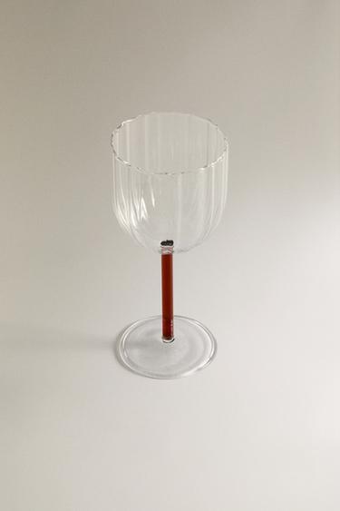 BOROSILICATE GLASS WITH COLOURED STEM - Red by Zara - Image 1