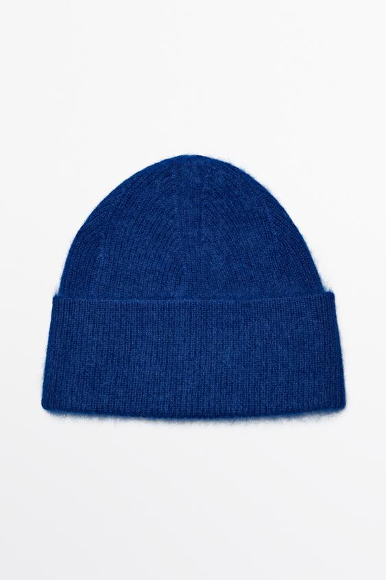 Zara 100% cashmere knit beanie - Ink blue - Image 0