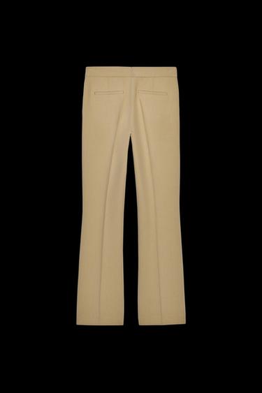 HIGH-WAIST FLARED TROUSERS - Brown / Taupe by Zara