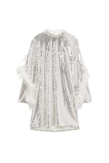 CONTRAST SEQUINNED DRESS