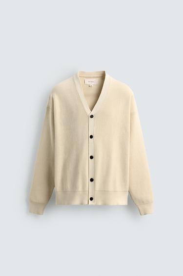 ORIGINS COTTON TEXTURED CARDIGAN - Ecru by Zara