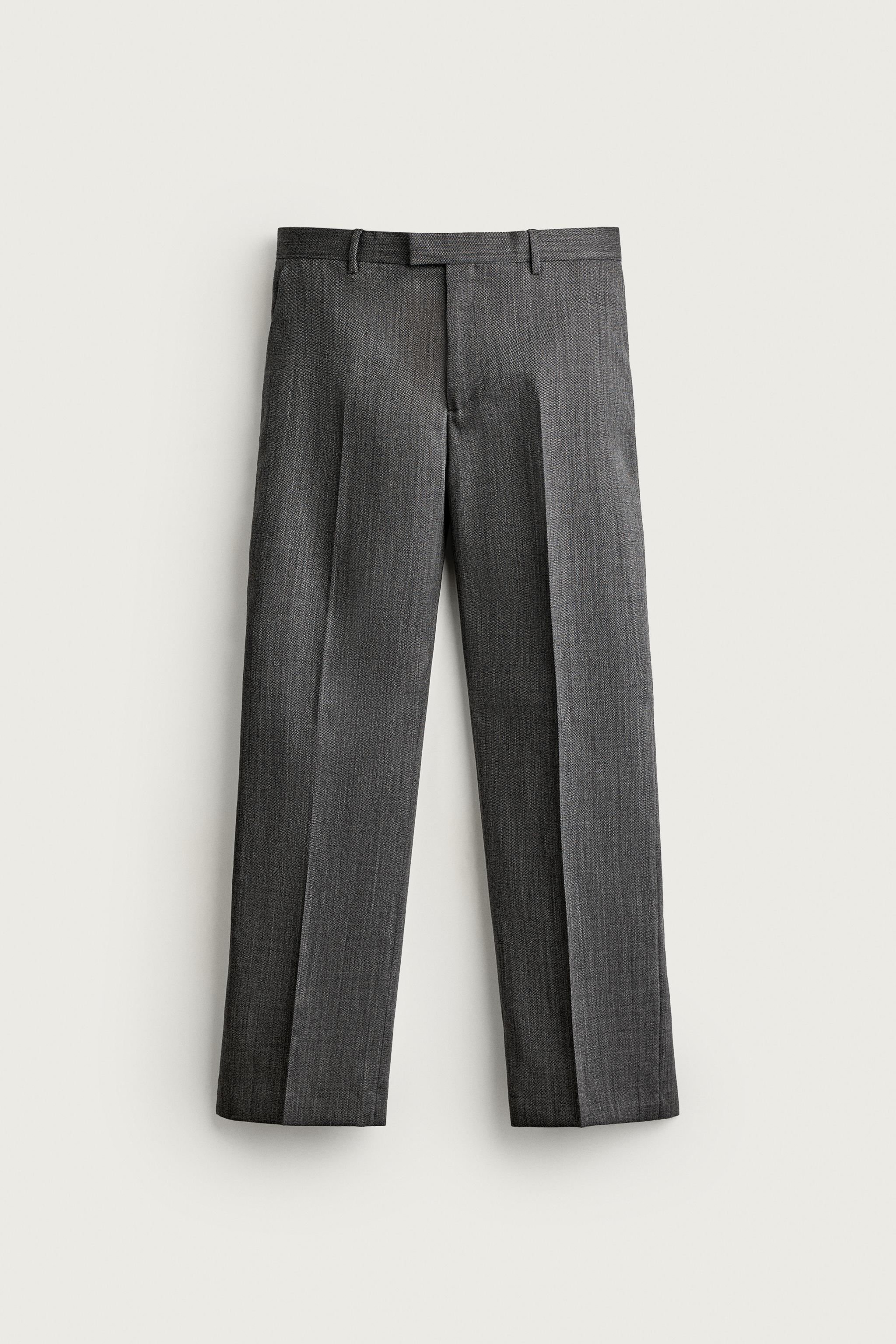100% WOOL RELAXED FIT SUIT PANTS