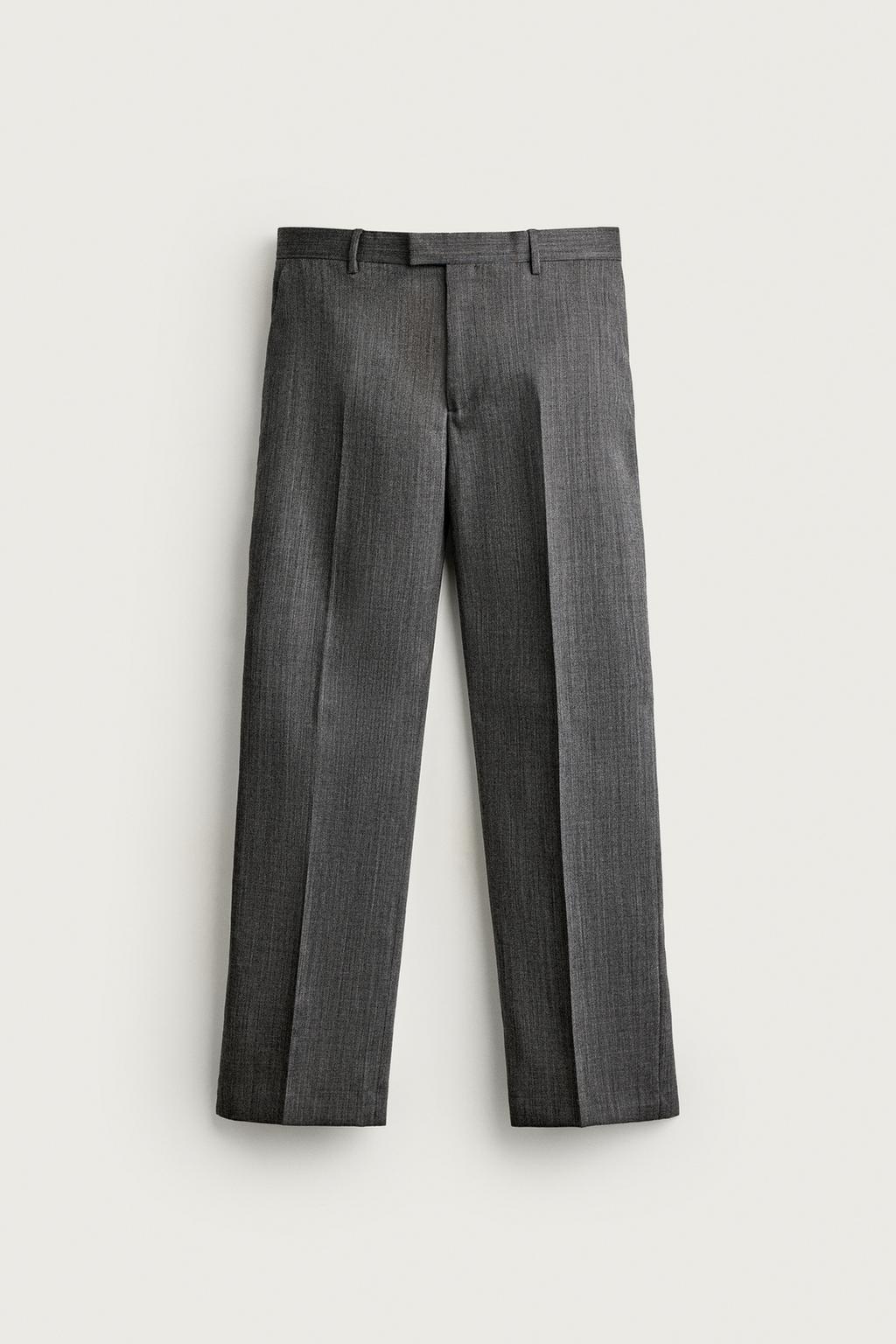 100% WOOL RELAXED FIT SUIT TROUSERS