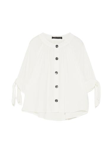 BUTTONED BLOUSE WITH TIES
