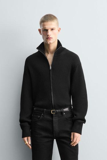 ÁO KHOÁC DỆT KIM HỌA TIẾT NỔI LIMITED EDITION - Màu đen từ Zara