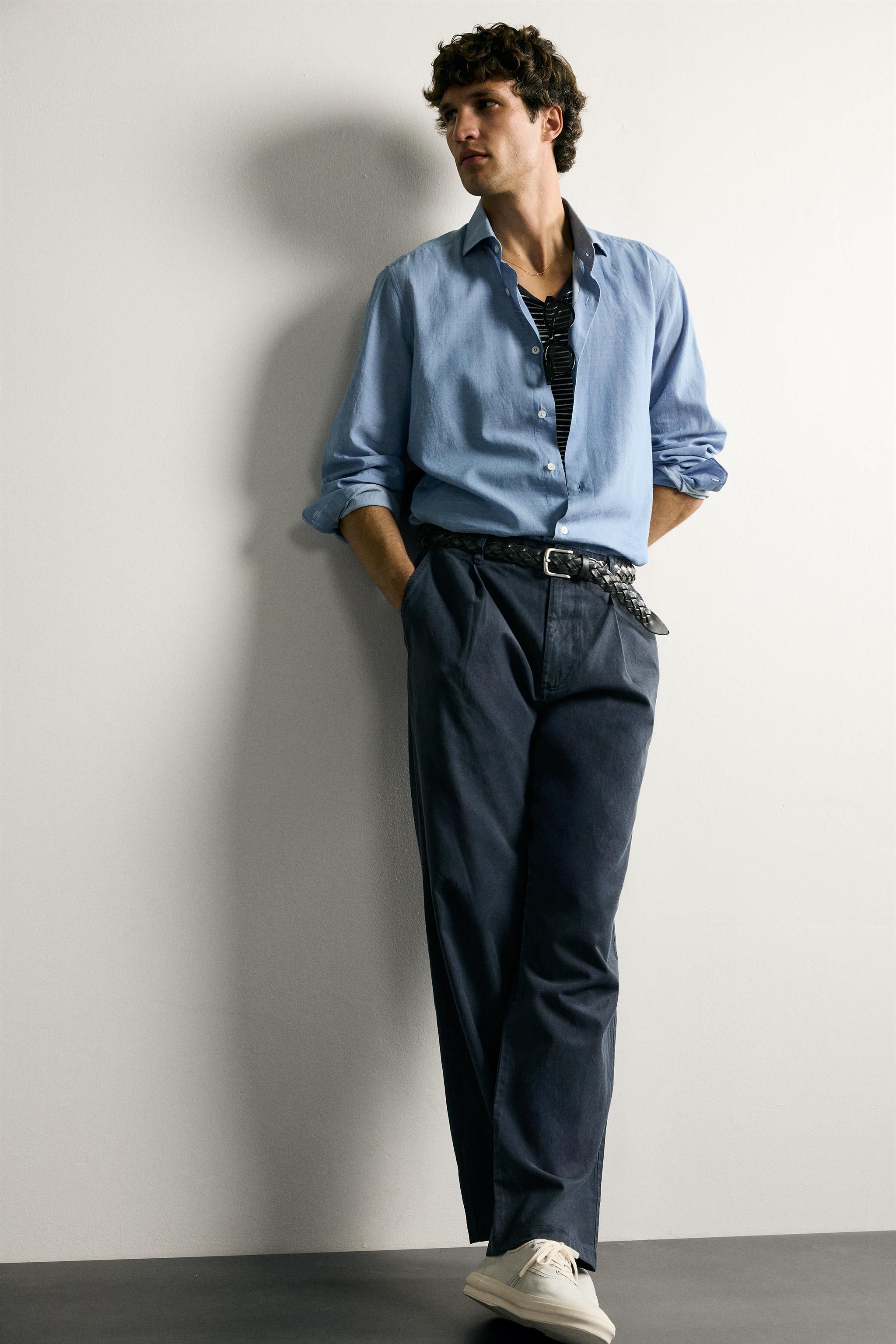 Мужские рубашки Zara REGULAR FIT VOILE SHIRT — фото 6