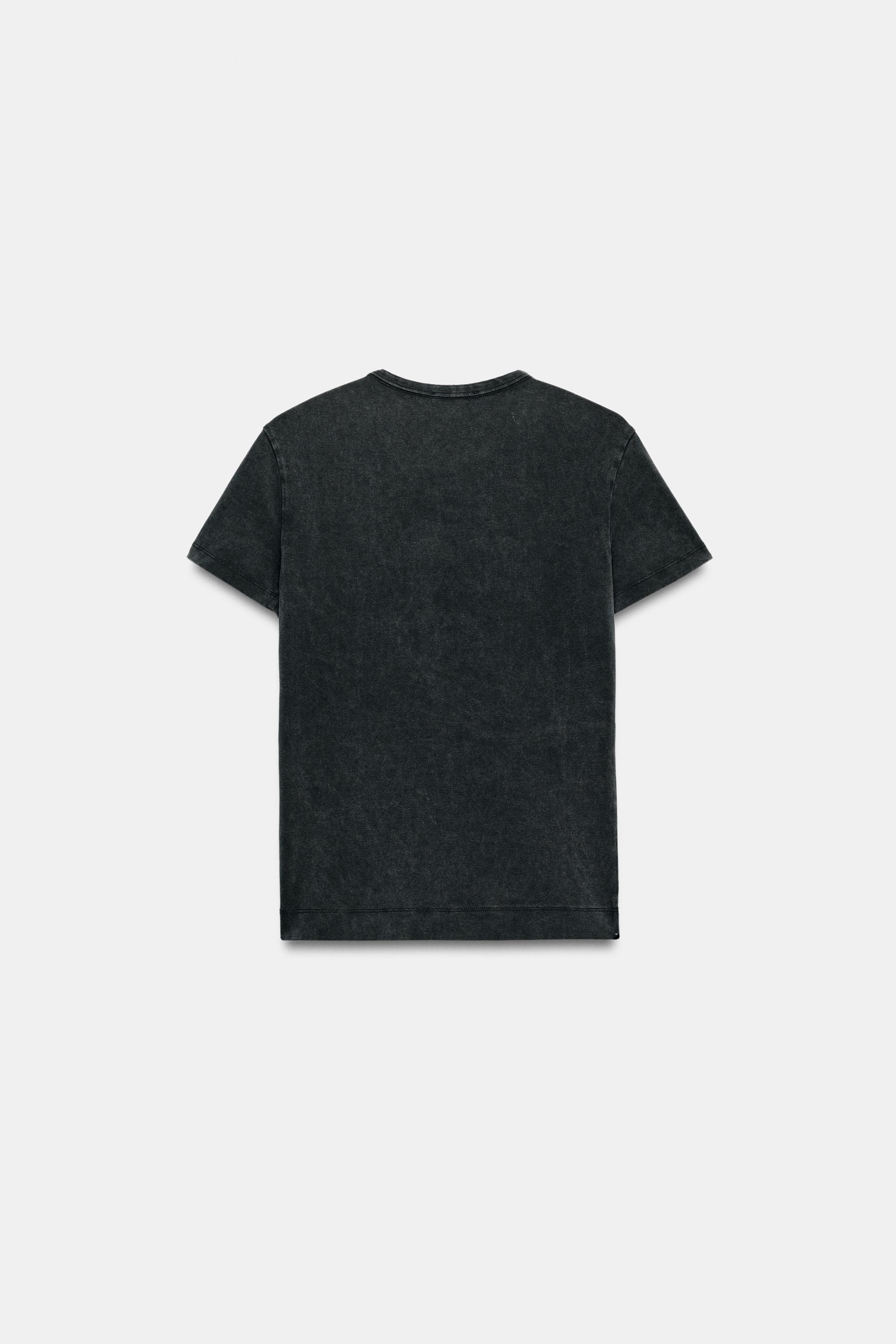Zara YIKAMA EFEKTLİ SİMLİ T-SHIRT görsel 4