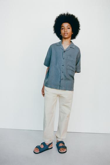 Zara POPLIN JOGGER PANTS - Light sand
