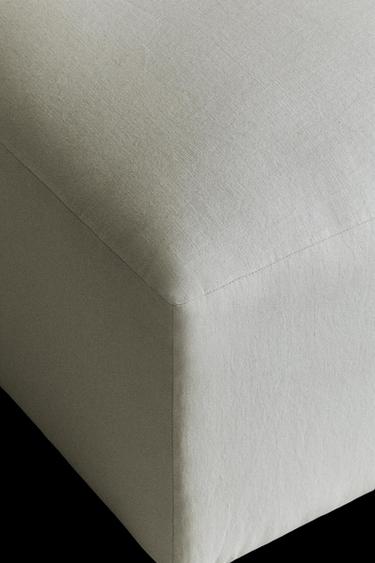 Zara WASHED LINEN POUF - Oyster-white