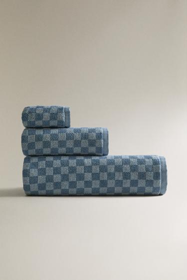 TOALHA BANHO XADREZ - Azuis da Zara
