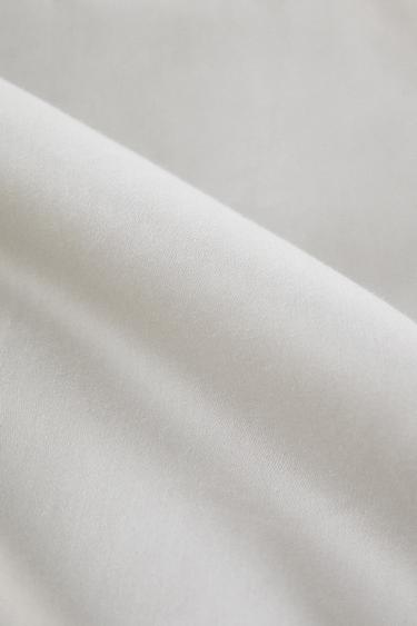 SATEEN FLAT SHEET WITH TRIM (300 THREAD COUNT) - Pearl grey by Zara - Image 4
