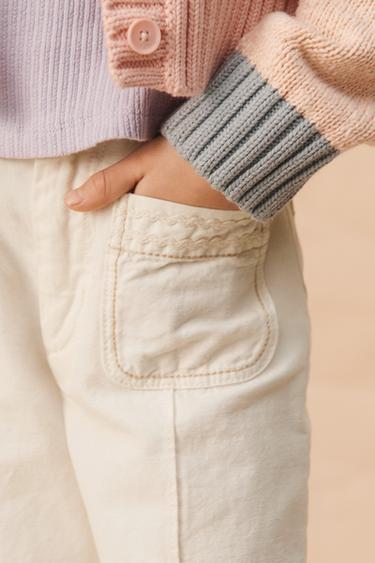 LIMITED EDITION FLARE TROUSERS WITH TOPSTITCHING - Light ecru by Zara - Image 3