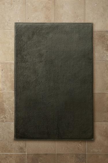 TAPIS DE BAIN COTON POINT DE RIZ - Vert foncé de Zara