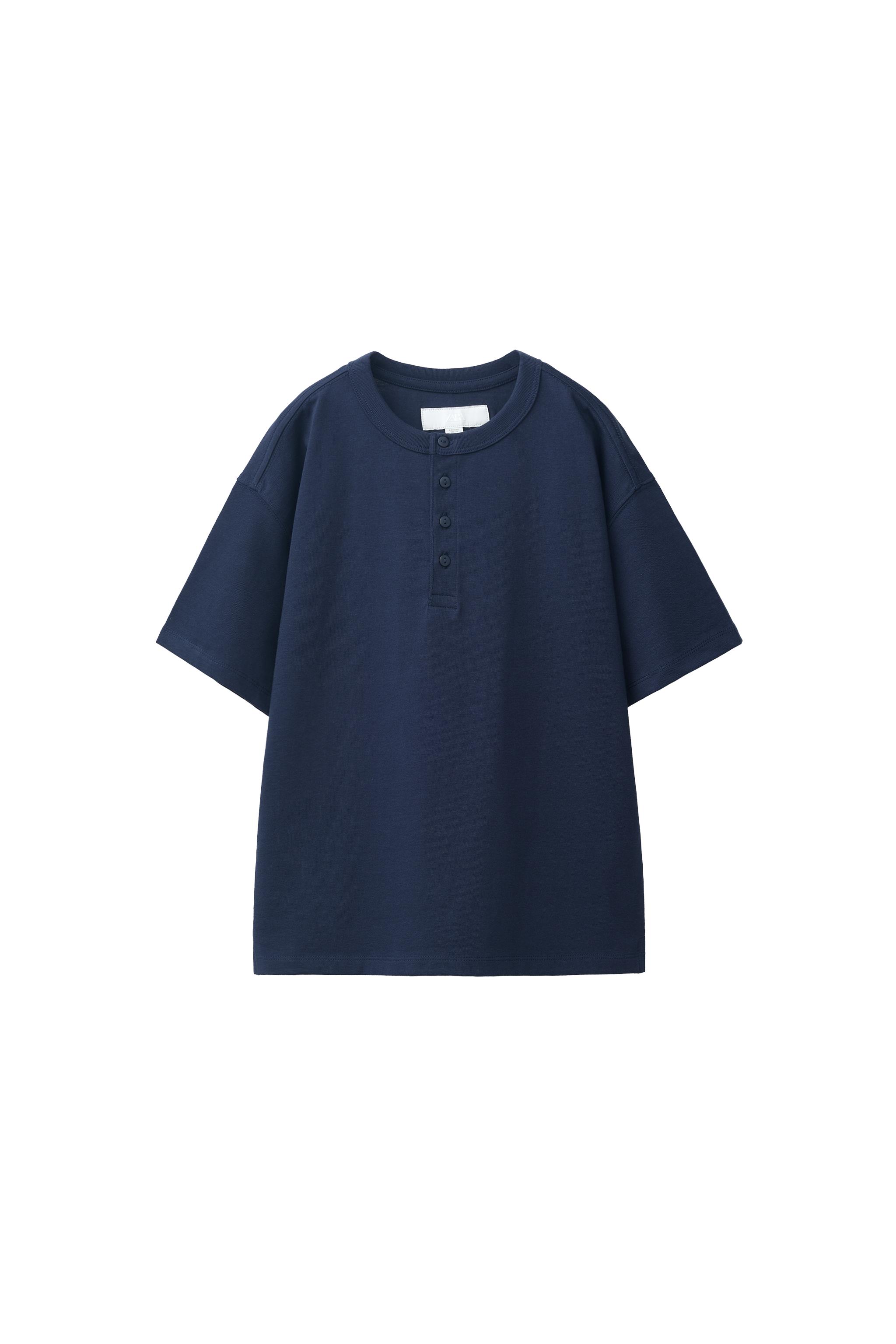 HENLEY COLLAR POLO SHIRT - Navy blue | ZARA Singapore