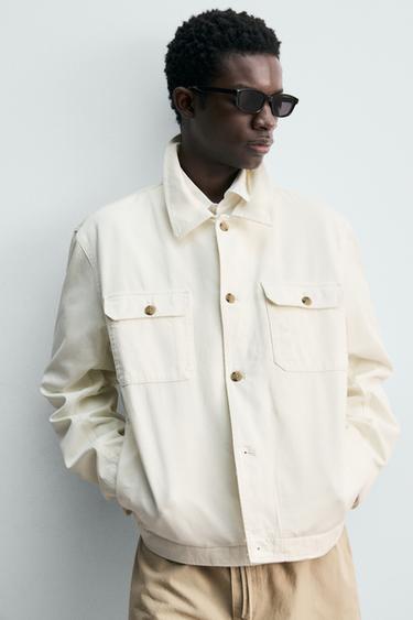 VESTE REGULAR FIT À POCHES - Blanc cassé de Zara - Image 4