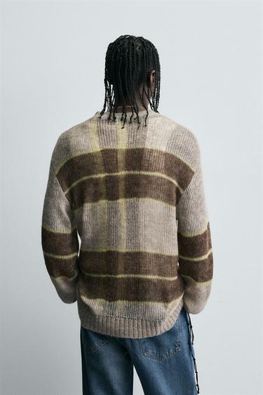 PULL RAYÉ STRUCTURÉ - Marron / Taupe de Zara - Image 1