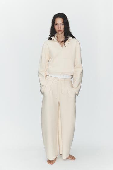INTERLOCK BALLOON TROUSERS - Butter by Zara