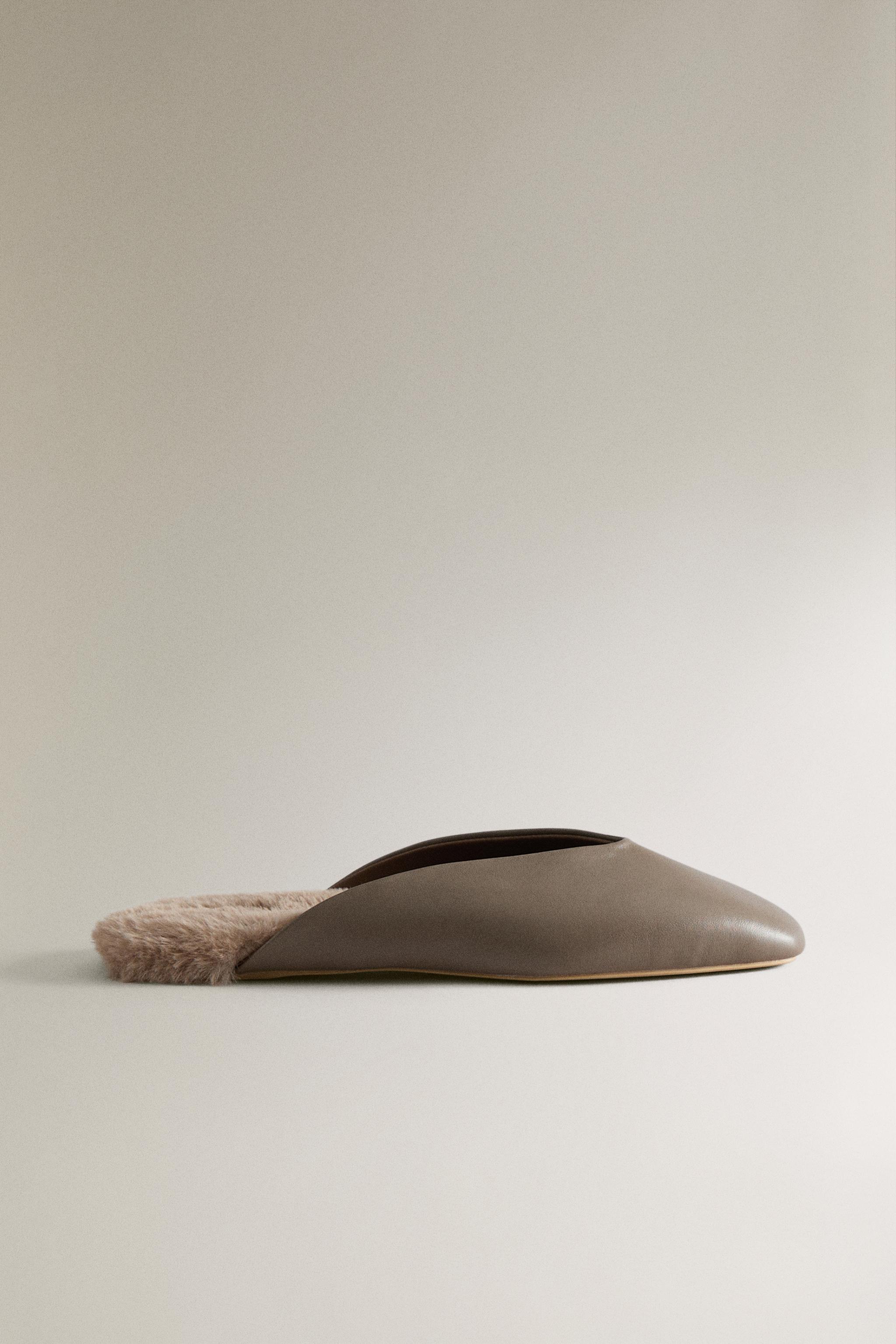 WARM LEATHER MULES