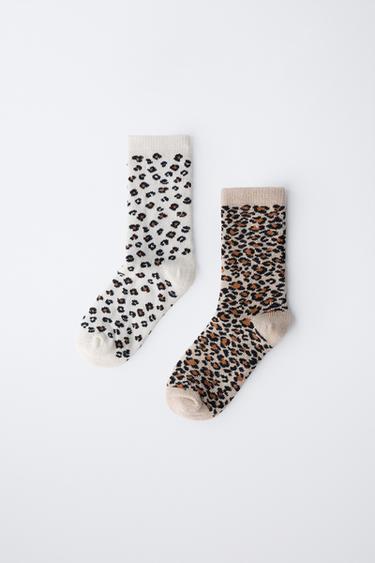 LOT DE DEUX CHAUSSETTES ANIMAL PRINT - unique de Zara - Image 3