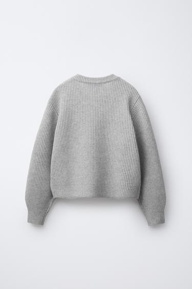 PULL EN MAILLE PERLÉE - Gris perle de Zara - Image 1