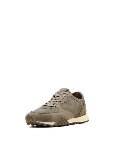 Zara Contrast leather trainers - Mink Gray