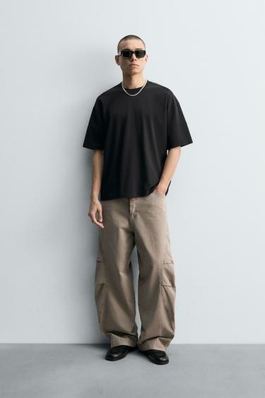 BAGGY FIT JEANS WITH DARTS - Taupe grey by Zara - Image 0