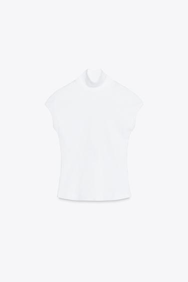 CAMISETA CUELO PERKINS - Blanco de Zara