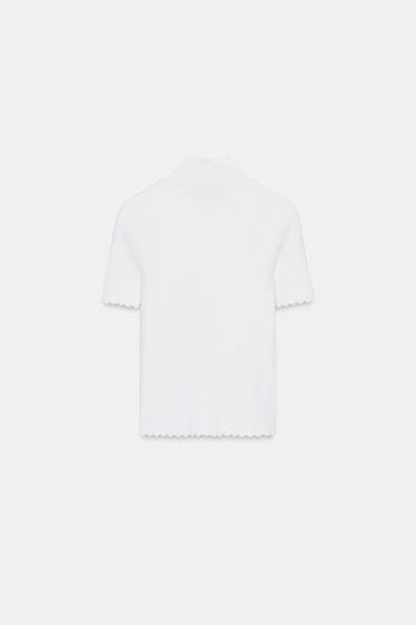 RIBBED KNIT TOP - White by Zara - Image 4