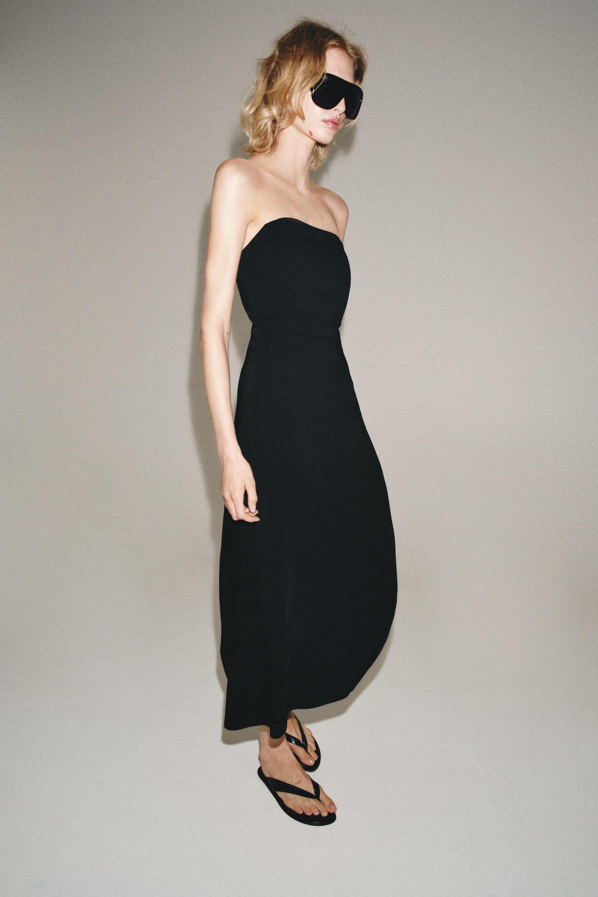 Женские платья Zara ZW COLLECTION STRAPLESS DRESS — фото 4