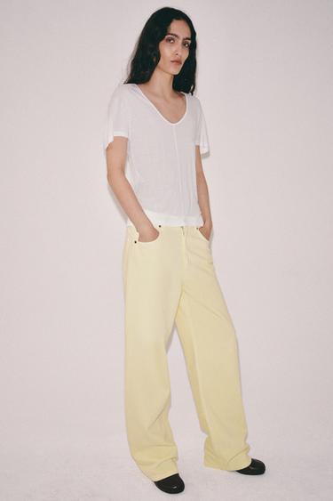 CAMISETA FLUIDA MANGA CORTA - Blanco de Zara