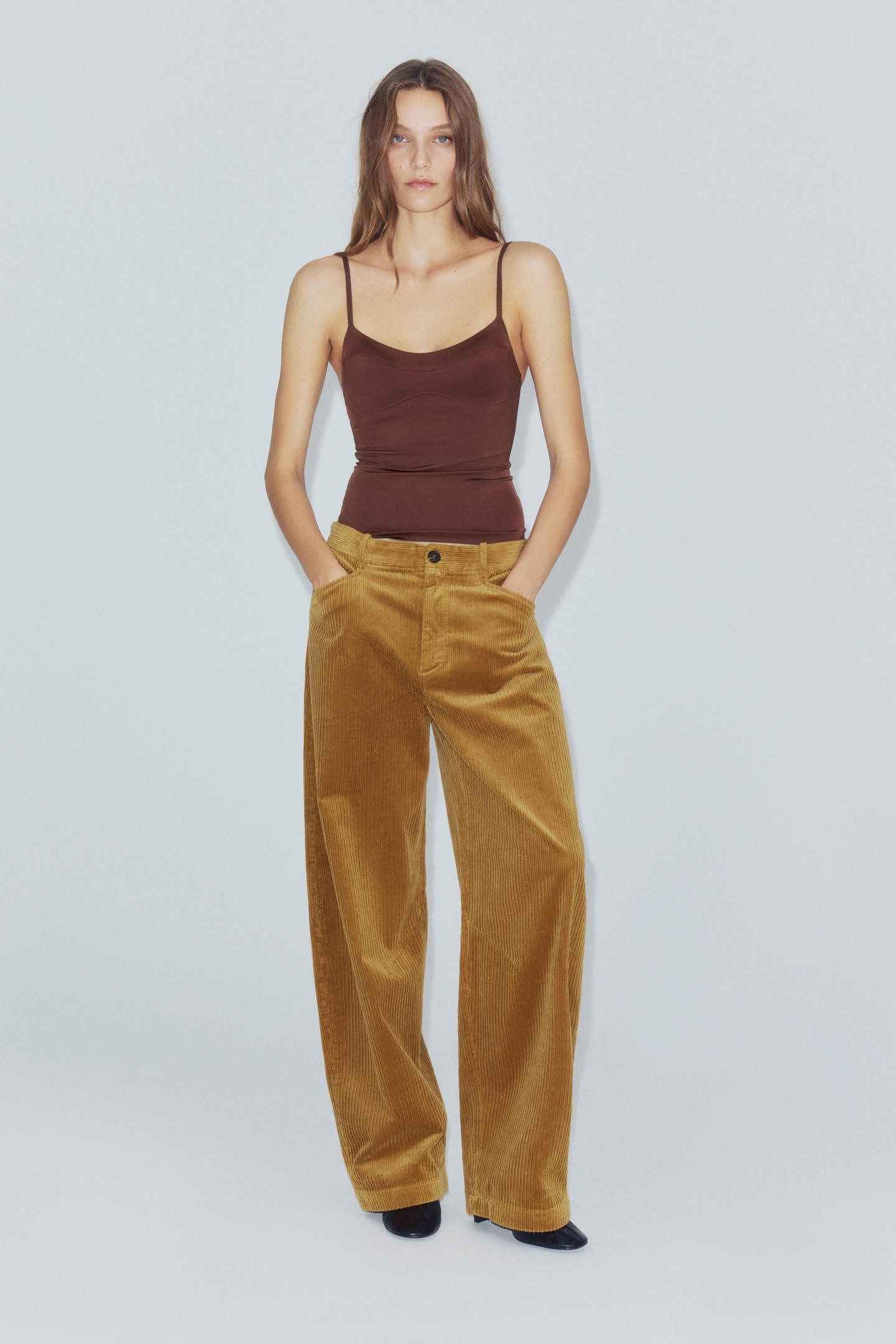 Женский топ Zara Seam Detail, цвет: Коричневый — фото 5