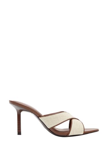 CROSSOVER HEELED MULES - Light beige by Zara