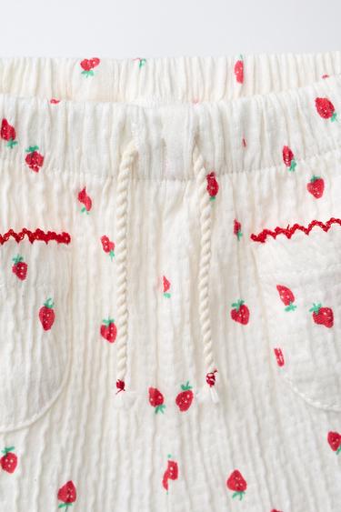 SHORT TEXTURÉ FRAISES - Blanc cassé de Zara - Image 2