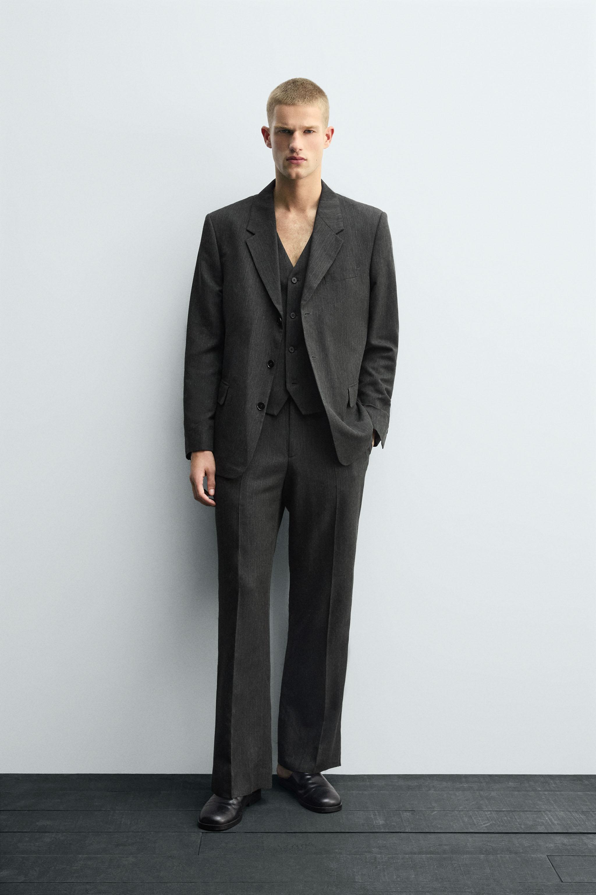 新品 ZARA テクスチャードスーツブレザー 上下 ZARA テクスチャードスーツブレザー 上下