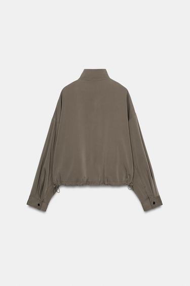 HIGH-NECK BOMBER JACKET - Khaki by Zara - Image 5