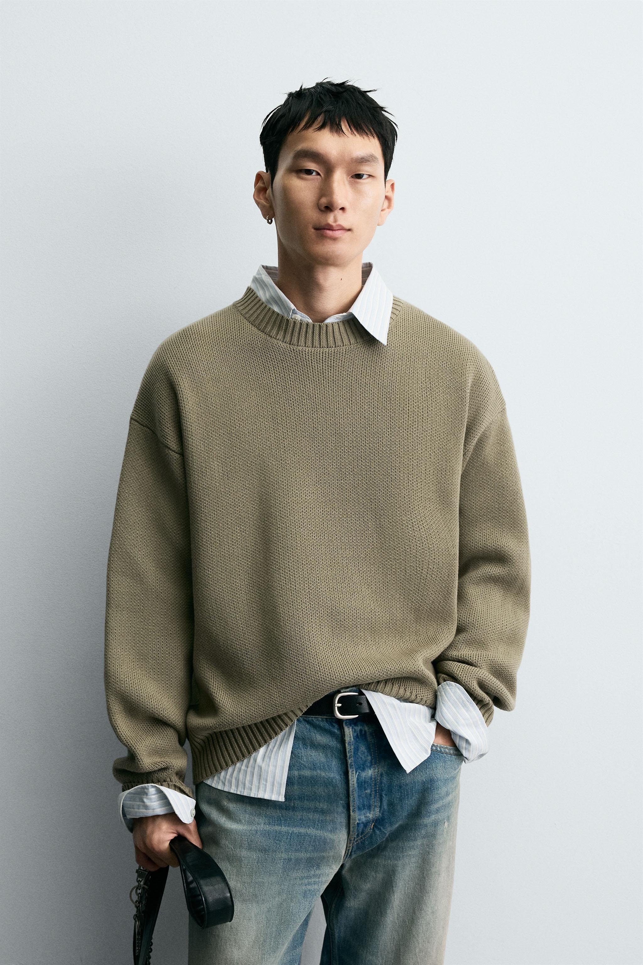 ZARA ニットセーター　（ジャケット） ZARA】無地ニットベルト付きジャケット 9598/054/430 (ZARA