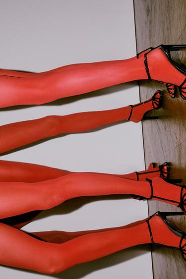 SANDALIA TACÓN CANGREJERA - Negro de Zara