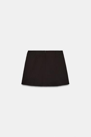 MINI SKIRT WITH BELT LOOP - Brown by Zara - Image 6