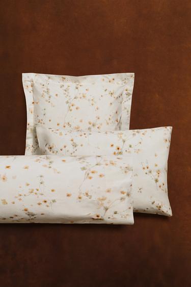 FLORAL PRINT PILLOWCASE - Oyster-white by Zara - Image 5