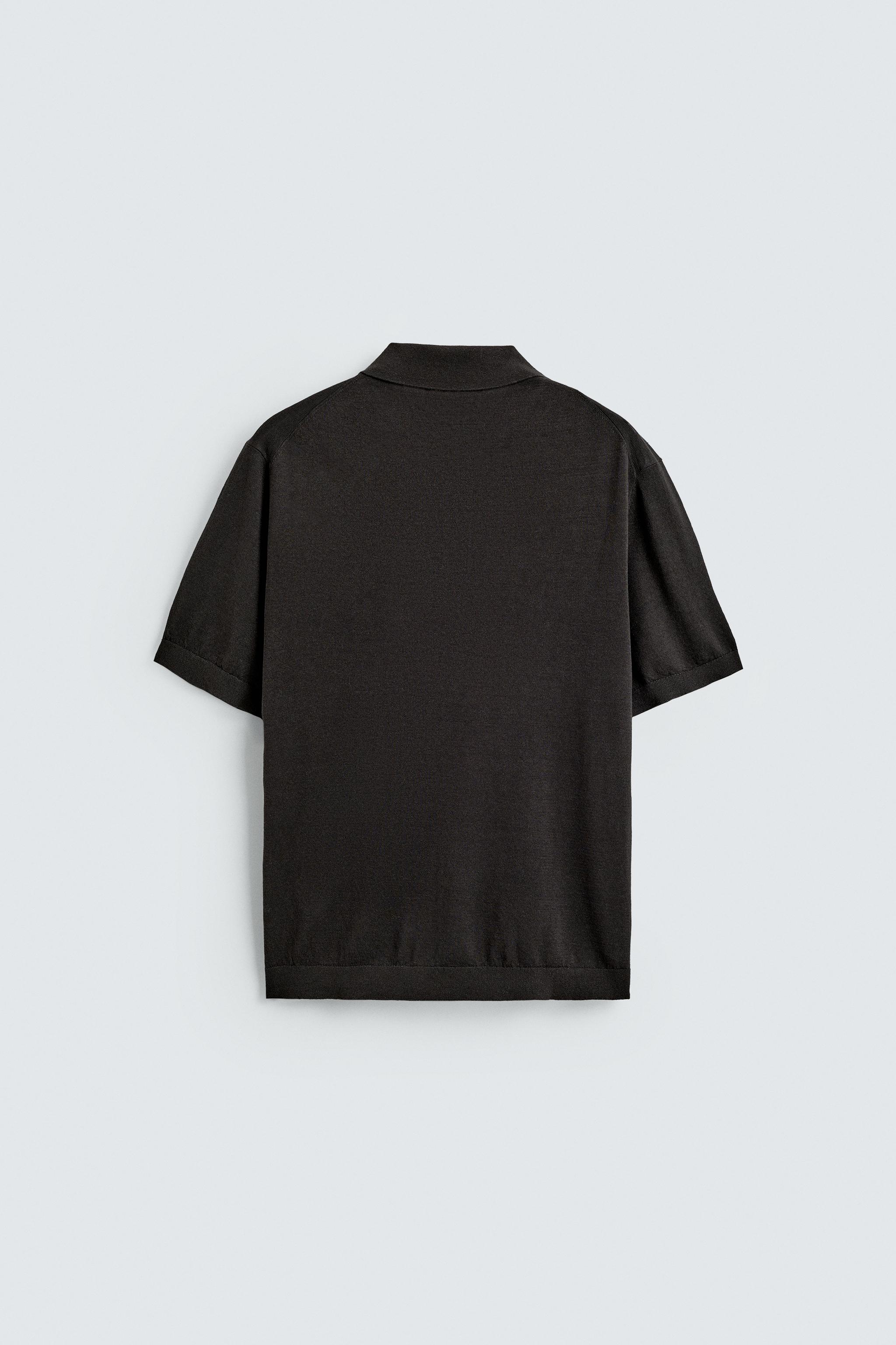 HEMP-COTTON KNIT POLO - Navy blue | ZARA Canada