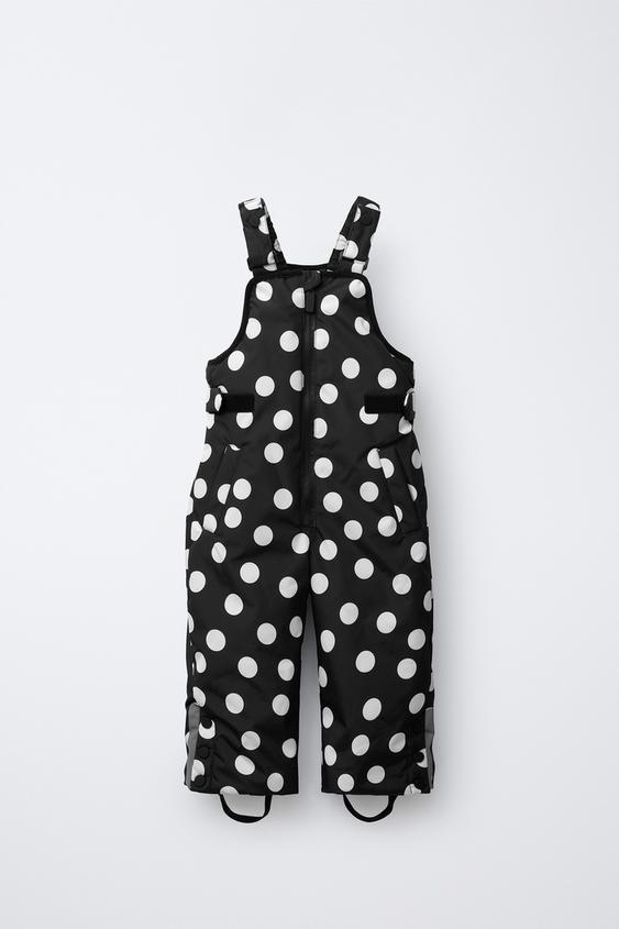 Navy Polka Dot Overalls