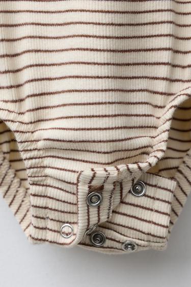 STRIPED BODYSUIT AND LEGGINGS SET - Brown by Zara - Image 3