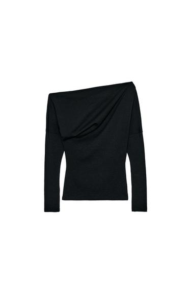 Zara ASYMMETRIC SOFT TOP - Black