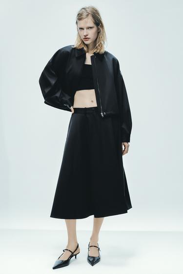 ZW COLLECTION VOLUMINOUS MIDI SKIRT - Black by Zara - Image 0