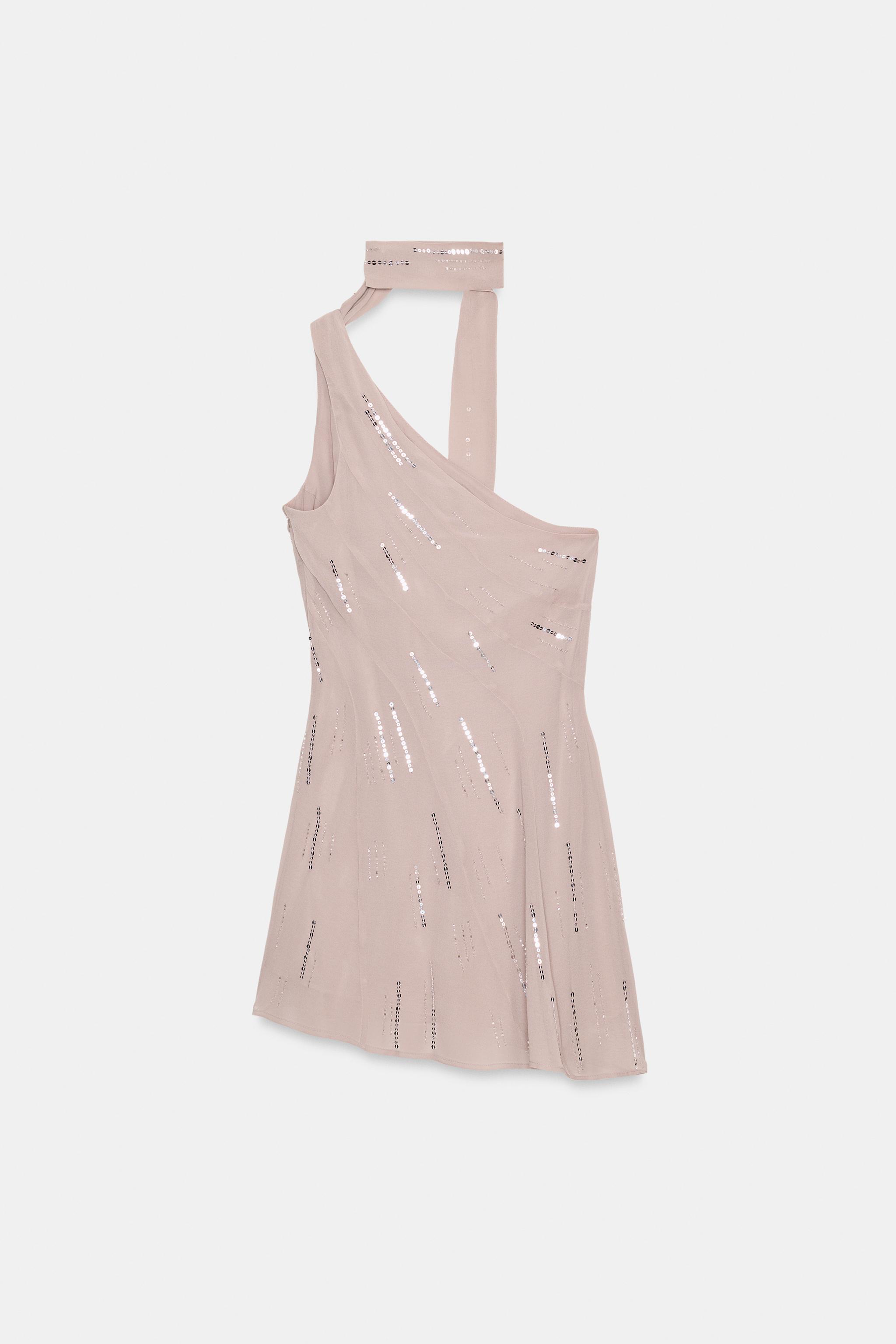 ROBE COURTE FOULARD PAILLETTES