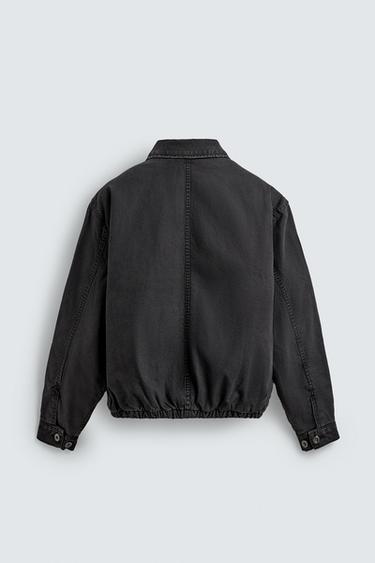 VESTE EN DENIM MATELASSÉE - Charbon de Zara - Image 8